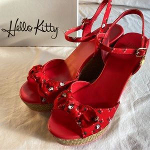 Hello Kitty wedges red size 7.5